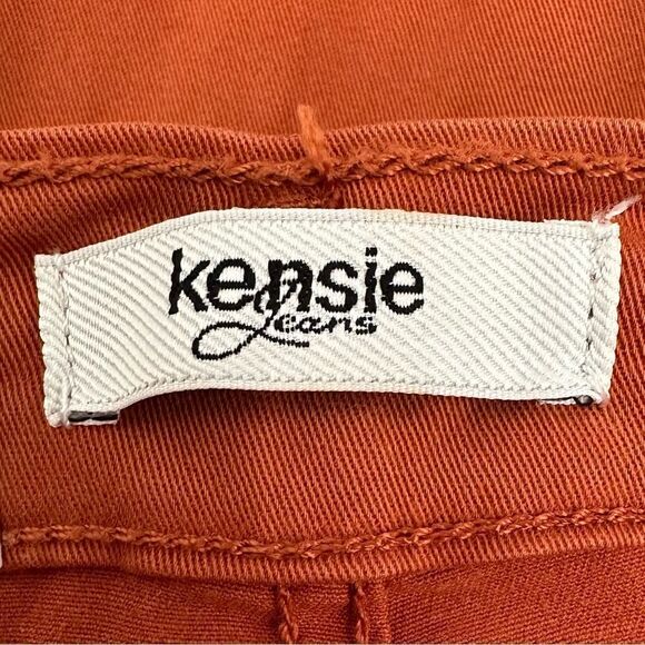 NWT Kensie Jeans Orange High Rise Tie Belt Straight Leg, Sz 4/27 - Picture 9 of 12